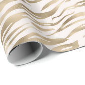 Gold Zebra Print Geschenkpapier (Rolleneckpunkt)