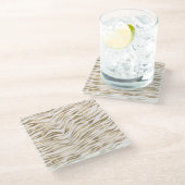 Gold Zebra Print Glasuntersetzer (Schrägansicht)