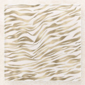 Gold Zebra Print Glasuntersetzer (Vorderseite)
