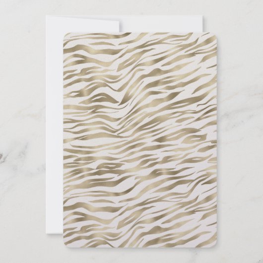 Gold Zebra Print Glitz Geburtstag Einladung (Rückseite)