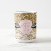 Gold Zebra Print Glitzy Eyes Kaffeetasse (Mittel)