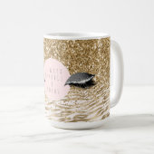 Gold Zebra Print Glitzy Eyes Kaffeetasse (VorderseiteRechts)
