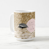 Gold Zebra Print Glitzy Eyes Kaffeetasse (Vorderseite Links)