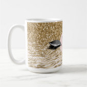 Gold Zebra Print Glitzy Eyes Kaffeetasse (Links)