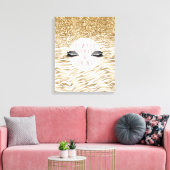 Gold Zebra Print Glitzy Eyes Leinwanddruck (Insitu (Wohnzimmer))