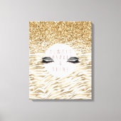 Gold Zebra Print Glitzy Eyes Leinwanddruck (Vorderseite)