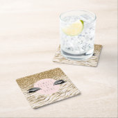 Gold Zebra Print Glitzy Eyes Rechteckiger Pappuntersetzer (Vor Ort)