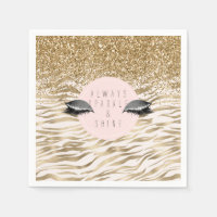Gold Zebra Print Glitzy Eyes