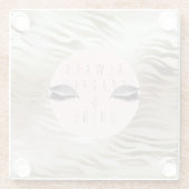 Gold Zebra Print Glitzy Silver Sparky Augen Glasuntersetzer (Rückseite)