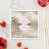 Gold Zebra Print Glitzy Silver Sparky Augen Serviette (Beispiel)