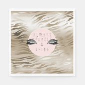 Gold Zebra Print Glitzy Silver Sparky Augen Serviette (Vorderseite)