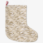 Gold Zebra Print Großer Weihnachtsstrumpf (Vorderseite)