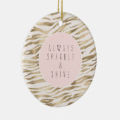 Gold Zebra Print Keramik Ornament (Rechts)
