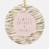 Gold Zebra Print Keramik Ornament (Vorne)