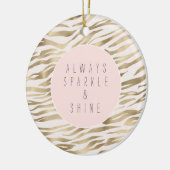 Gold Zebra Print Keramik Ornament (Links)