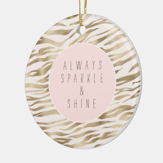 Gold Zebra Print Keramik Ornament (Links)