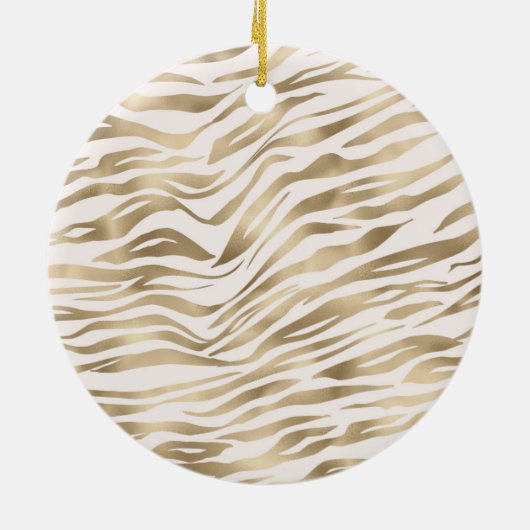 Gold Zebra Print Keramik Ornament (Hinten)