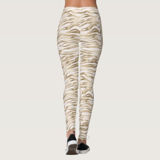 Gold Zebra Print Leggings (Rückseite)