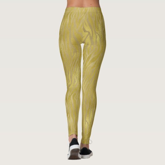 Gold Zebra Print Leggings (Rückseite)