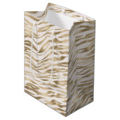 Gold Zebra Print Mittlere Geschenktüte (Vorderseite Schrägansicht)