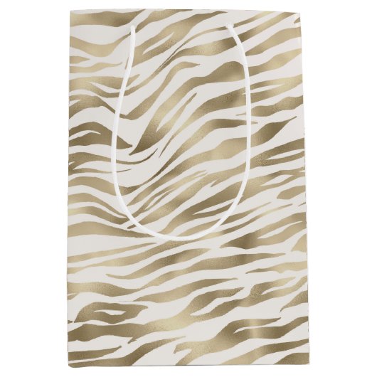 Gold Zebra Print Mittlere Geschenktüte (Vorderseite)