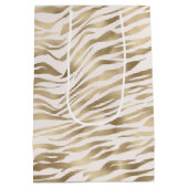 Gold Zebra Print Mittlere Geschenktüte (Rückseite)