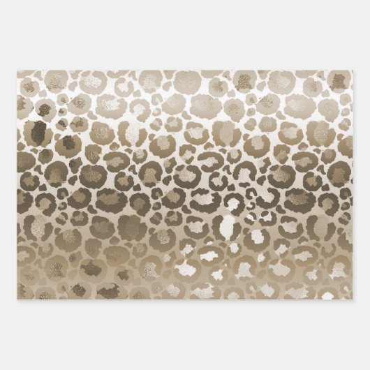 Gold Zebra Print Ombre Geschenkpapier Set (Vorderseite 2)