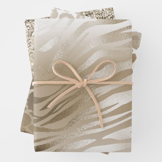 Gold Zebra Print Ombre Geschenkpapier Set (Beispiel)