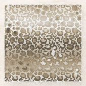 Gold Zebra Print Ombre Glasuntersetzer (Vorderseite)