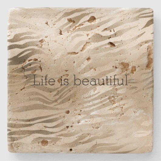 Gold Zebra Print Ombre Steinuntersetzer (Vorderseite)