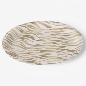 Gold Zebra Print Pappteller (Schrägansicht)