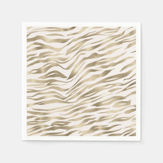 Gold Zebra Print Serviette (Vorderseite)