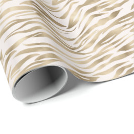 Gold Zebra Print Stripes Geschenkpapier