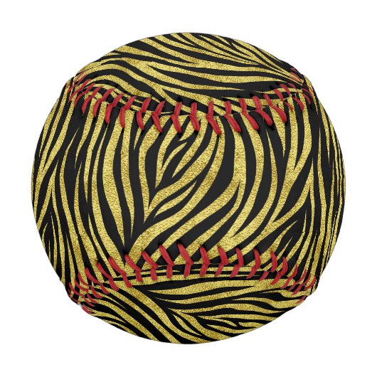 Gold Zebra Stripes Baseball (Rückseite)