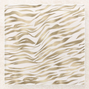 Gold-Zebradruck Glasuntersetzer