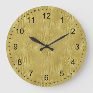 Gold-Zebradruck Große Wanduhr