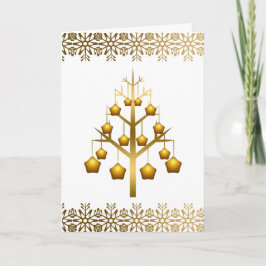 Gold Zeitgenössischer Weihnachtsbaum Feiertagskarte