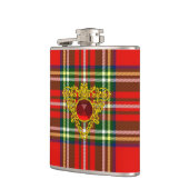 GOLD ZELLTIKHERZ MIT ROTER RUBY AUF SCOTTISH TARTA FLACHMANN (Links)