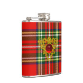 GOLD ZELLTIKHERZ MIT ROTER RUBY AUF SCOTTISH TARTA FLACHMANN (Rechts)