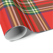 GOLD ZELLTIKHERZ, RUBY, ROT GRÜNE SCOTTISH TARTAN GESCHENKPAPIER (Rolleneckpunkt)