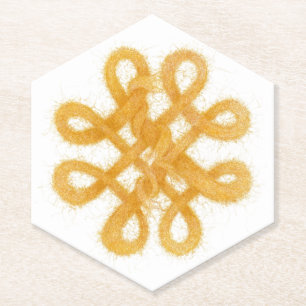 GOLD ZELLTIKKNOCHEN Untersetzer mit Hexagon