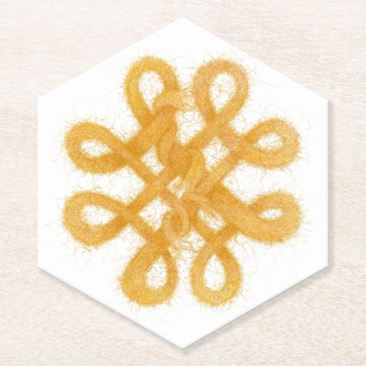 GOLD ZELLTIKKNOCHEN Untersetzer mit Hexagon (Vorderseite)