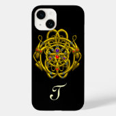 GOLD ZELLTIKKNOTEN MIT ZWEI DRAGONEN schwarz Case-Mate iPhone Hülle (Rückseite)
