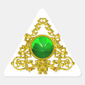 GOLD-ZELLTISCH MIT KLEEBLATT DREIECKIGER AUFKLEBER (Vorderseite)