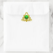 GOLD-ZELLTISCH MIT KLEEBLATT DREIECKIGER AUFKLEBER (Tasche)