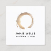 Gold Zen Enso Yoga und Meditationslehrer Quadratische Visitenkarte (Vorderseite)