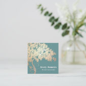 Gold Zen Tree Holistic Health and Wellness Quadratische Visitenkarte (Stehend Vorderseite)