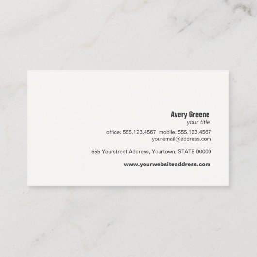 Gold Zen Tree Holistische und alternative Gesundhe Visitenkarte (Rückseite)