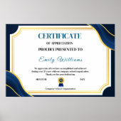 Gold-Zertifikat P für die Wertsteigerung nach Maß Poster (Vorne)