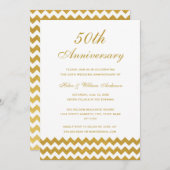 Gold Zickzack 50 Jahre Einladung zum Hochzeitstag (Vorne/Hinten)